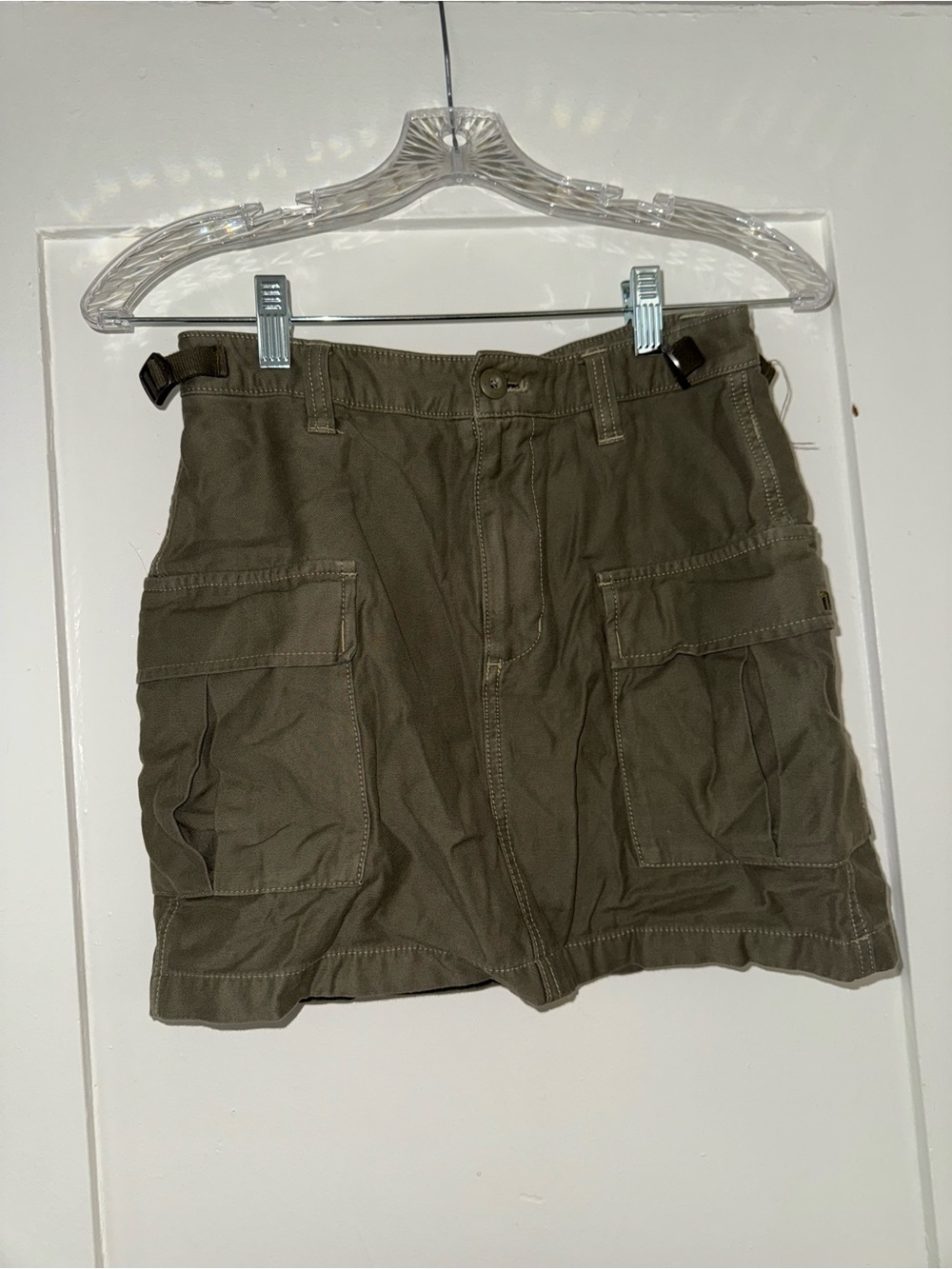 TNA Olive Green Cargo Mini Skirt